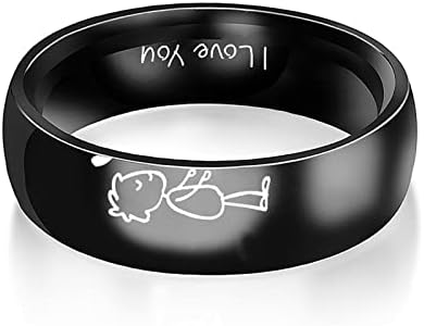 Prstenovi za tinejdžere 14-16 jednostavan prsten od titanijumskog čelika ženski prsten Crtić slatki prsten za nakit podesivi prsten