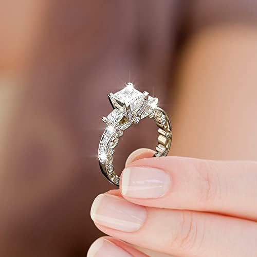 Dijamantski Prsten Popularan Izuzetan Prsten Jednostavan Modni Nakit Popularna Dodatna Oprema Srebrni Prstenovi Paket