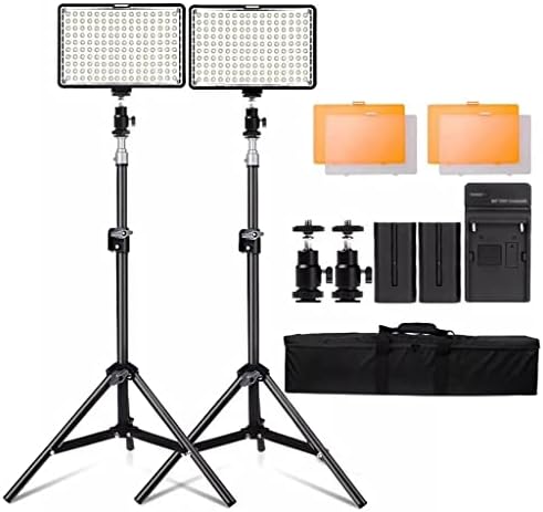 EODNSOFN LED video svjetlo 2 u 1 Set lampica za panel fotoaparata Fotografija osvjetljenje sa stativom filtra za bateriju za snimanje