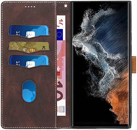 SUPWALL kompatibilan za Samsung Galaxy S22 Ultra 5G novčanik slučaj, [postolje][narukvica] [držač kartica slota] TPU unutrašnjost
