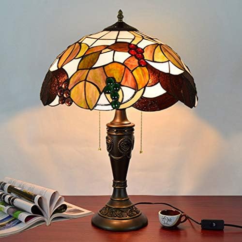 Zsblxhhjd Tiffany Stol Svjetiljka 40cm Tiffany Boolobojna staklena stolna svjetiljka Classic Dnevna soba Glazba Stolna svjetiljka