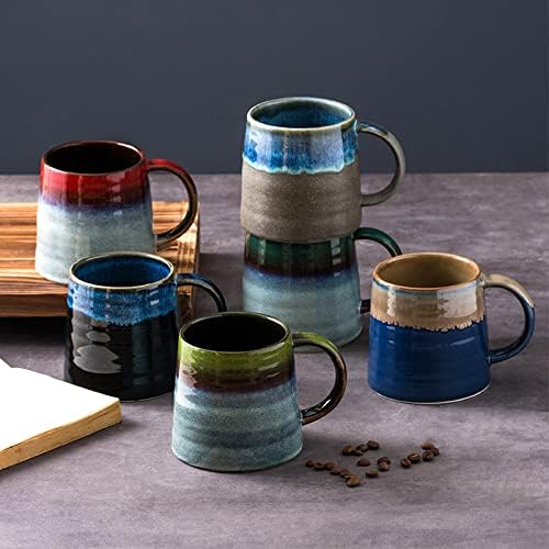Seceles 15 oz Velika keramička šalica kafe, ručno rađena keramička čajna čaj za uredsku i dom, mikrovalnu pećnicu i perilicu posuđa