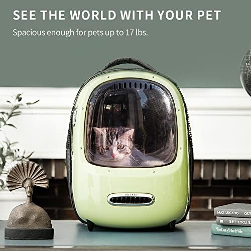 PETKIT Travel Ventilation Pet Cat ruksak za kućne ljubimce+Pink kolica za kućne ljubimce sa 4 točka za mačke i pse,udobna torba za