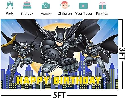 Bat Hero pozadina za rođendanske zabave Black Bat Hero pozadina za Baby Shower Party Cake Table Decorations Supplies superheroj Theme