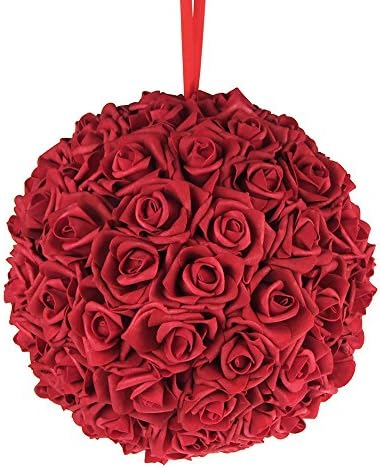Party Spin Soft Touch Foam Rose Cvijet za ljubljenje Kuglični centar za vjenčanje, 10-inčni