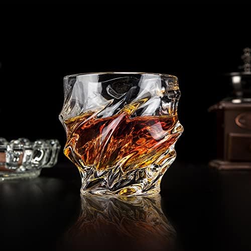 Kanars Whisky naočare za muškarce, 9 oz Crystal Bourbon Glass Set od 4, Old Fashioned Rocks Barware za Scotch Cognac Vodka koktel