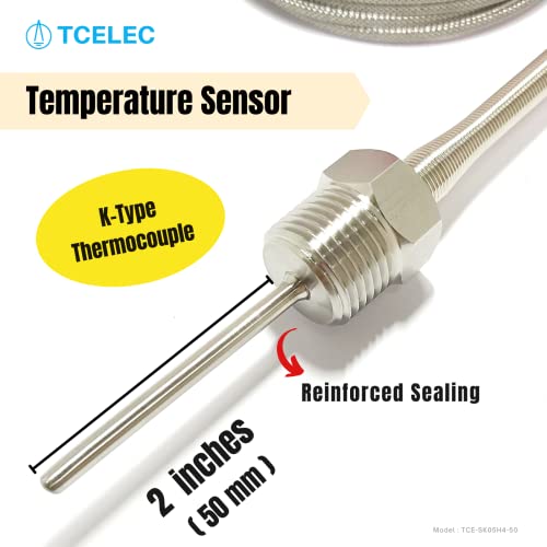 Tcelec TCE-SK05H4-50 K Termoelementna sonda za peć za peć utiče na 1/2 PT navoj sa navojem K-tipa ulaznog instrumenta termoelement