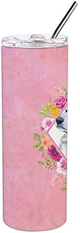 Caroline blaga Ck4160tbl20 veliki Pyrenees Pink Flowers dvostruki zid od nehrđajućeg čelika 20 Oz mršav Tumbler, 20 oz, višebojni