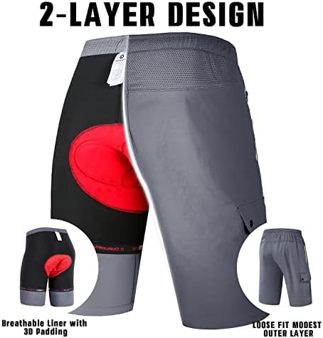 Muške planinske kratke hlače 3D podstavljeni biciklističke MTB kratke hlače Lagane MTB biciklističke kratke hlače