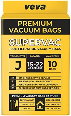 VEVA 10 pakovanje Premium vakuumske torbe za filtere tipa J 9067300 rad sa usisivačem od 15-22 galona - 90673