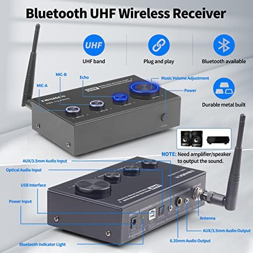 KOMISON bežični Bluetooth mikrofonski sistem Karaoke mikser, Mikrofoni, Audio interfejs, optički , USB, Smart TV, računar, za Karaoke,