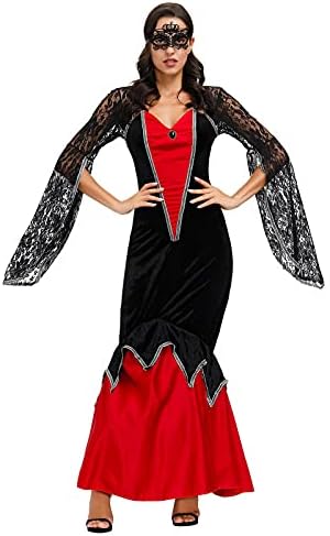 Žene gotičke haljine Halloween Cosplay kostime Outfiti za odrasle Criss Cross šljokicama čipkasti leptir rukav haljina