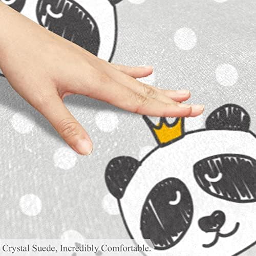 LLNSUPPLY okrugli Dječiji prostor za igru prostirka Panda dot siva podloga za prostirku za dječje sobe meka sklopiva prostirka za
