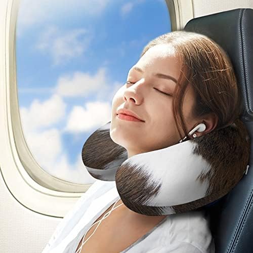 Jastuk za putni jastuk od kravljeg tiska za vrat u obliku pjene u obliku aviona jastuk za podršku za glavu