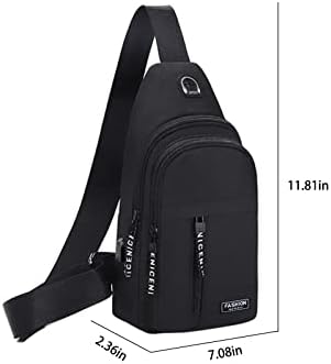 Crossbody Sling torba, vodootporna Sling torba za ruksak sa USB portom, višenamjenski sanduk za jedno rame na otvorenom
