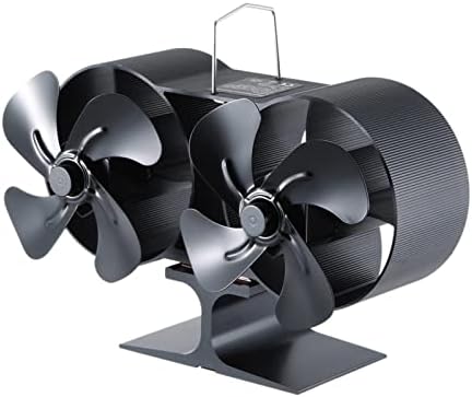 YYYSHOPP dual Head 8 oštrice pogon peći Fan Aluminium Silent Eco-Friendly za drva gorionik ventilator efikasna distribucija topline