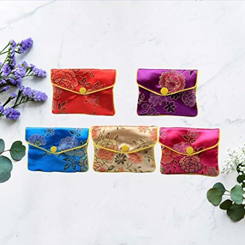 NUOBESTY nakit poklon torbe svilena torbica 12kom nakit poklon torba Kineski stil brokat nakit torbica dekorativna ogrlica naušnica