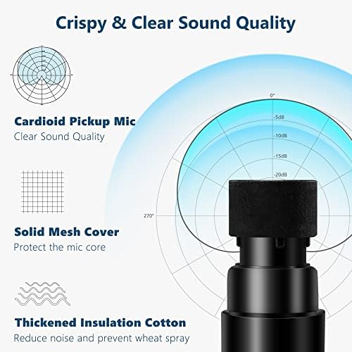 Bietrun Bežični mikrofon sa Echo, Treble, bas & Bluetooth, 160 ft opseg, UHF prijenosni Dual ručni Karaoke dinamički mikrofonski sistem,