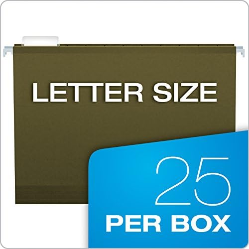 Viseće fascikle ojačane pendaflexom, veličina slova, Standardno zeleno, 1/5 reza, uključuje jezičke i umetke, 25 / kutija