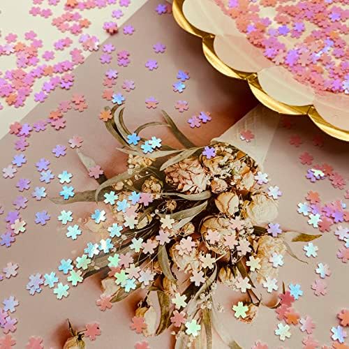 2000 komada 5mm cherry cvjetovi party glitter PVC Confetti za rukotvorine, kartica DIY, angažman vjenčanje mladenke za rođendan Valentina