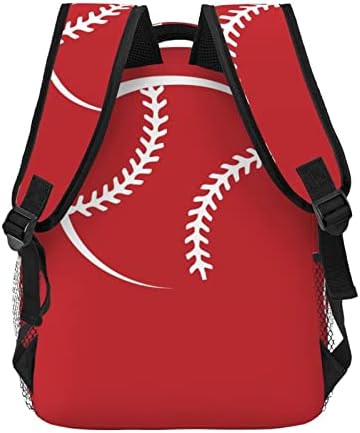 Afhyzy bejzbol Red Travel Laptop ruksak za žene Bookbag Lagan školski ruksak za djevojčice Podesivi kolekcionarski ruksak odgovara