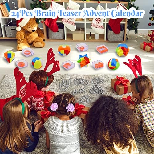 Advent Calendar 2022 za djecu - kalendar odbrojavanja 24 dana Božića sa zagonetkama za mozgalice-Advent Calendar za odrasle za dječake djevojčice Tinejdžeri Božićni pokloni za djecu