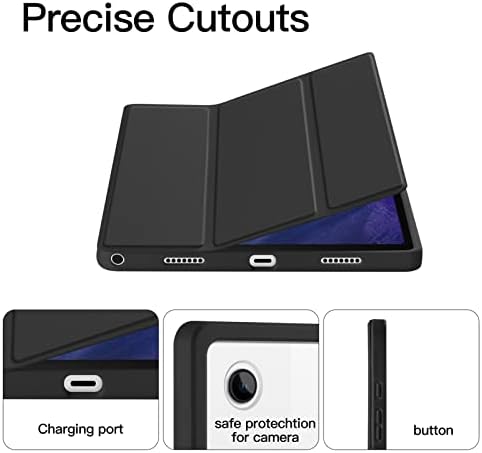 Leijue Clear futrola za Samsung Galaxy Tab A8 10,5 2022, akrilni prozirni stražnji poklopac, ultra tanak trifold stalak za prednji