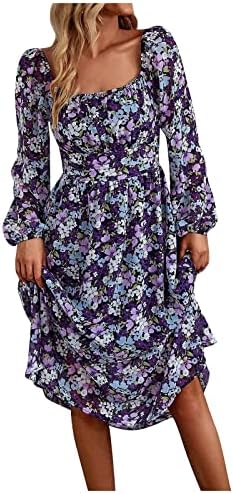 NOKMOPO mini haljina s dugim rukavima Formalno modno proljeće i jesen boho okrugla vrata