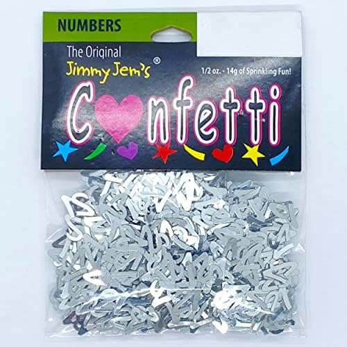 Confetti broj 21 srebrna - maloprodajno paketi 7219 QS0