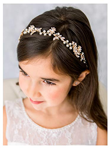 SWEETV Flower Girl Headpiece za vjenčanje Hair Accessories Toddler Girls traka za glavu princeza Crystal trake za kosu za rođendansku