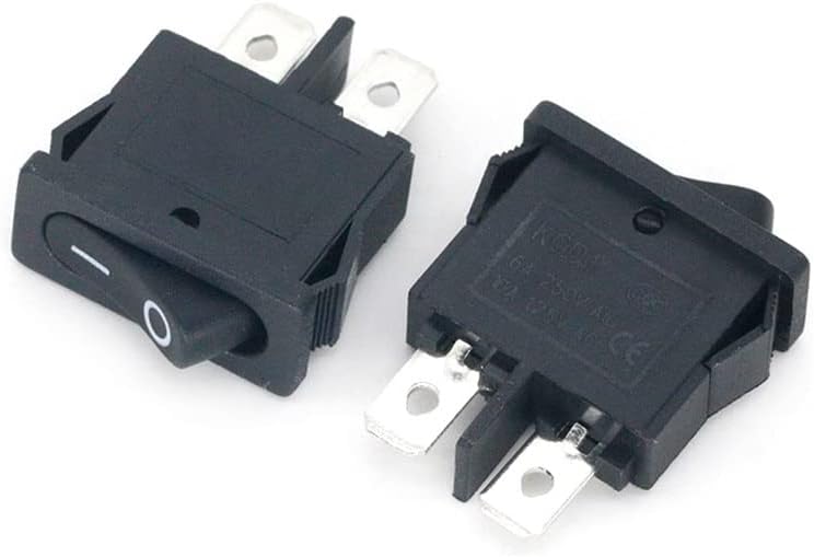 10pcs / lot Switch instrument KCD1-110 21x10mm SPST 2 PIN 250V 6A Prekidač za brodu Snap-In On Off Rocker Pozicija -