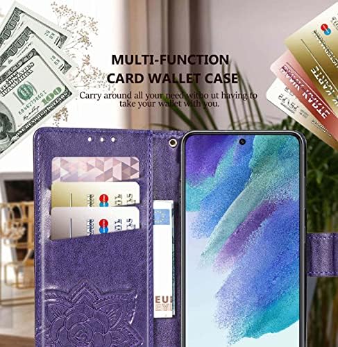 Dizajniran za Galaxy S21 FE 5G novčanik slučaj, žene Flip Folio poklopac sa leptir reljefnom PU Koža Kickstand držač kartice magnetna