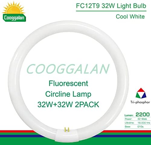 COOGGALAN FC12T9 / CW 32W hladna Bijela okrugla sijalica, 12 inča T9 32 W kružna fluorescentna lampa zamjena za kružne plafonske sijalice,