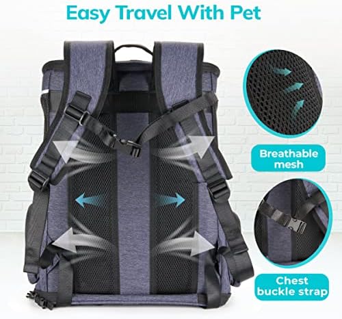Nosač ruksaka MORPILOT, sklopivi nosač mačaka za male mačke i pse, ventilirani dizajn PET putni nosač ruksaka sa unutrašnjim sigurnosnim