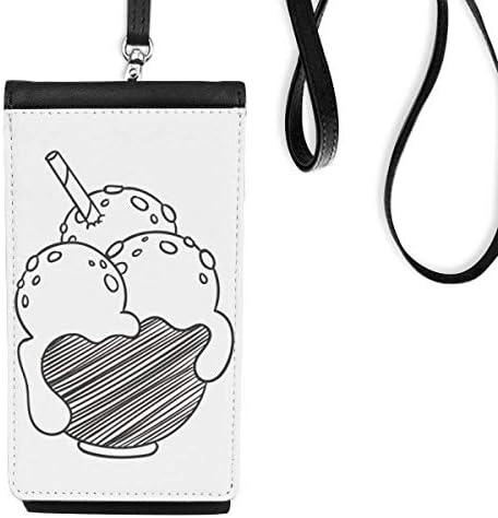Crna posuda za kuglice za ledeni kuglica Telefon novčanik torbica Viseća torbica za mobilne uređaje