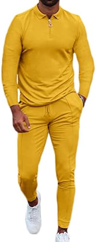 LookWoild Muška odijela 2 komada Modna košulja i hlače s dugim rukavima i hlače sa džepovima Ležerna pad trenerka