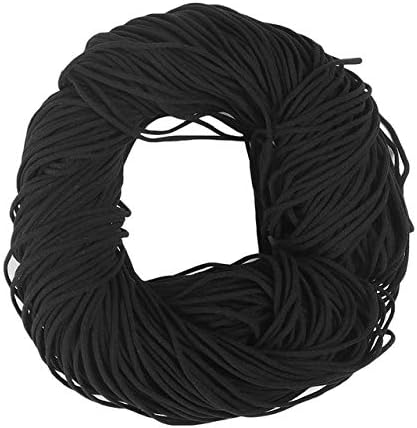 SELCRAFT 100 Yard 3mm okrugla crna maska elastična traka DIY Odjeća zanatske gumene trake pribor za šivanje Odjeća šivanje & amp ;tkanina-Crna