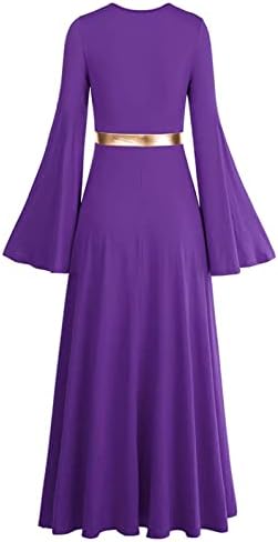 Ellydoor ženske pohvale plesne haljine metalik struk dugačak liturgijski bogoslužni crkvi ogrtač haljina lirska plesna odjeća