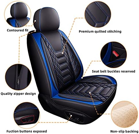 Freesoo auto sjedišta za sjedenje kožna, vodootporna pokrivača sjedala Potpuni set Automobilski jastuk Zaštitni dodaci Airbag kompatibilan