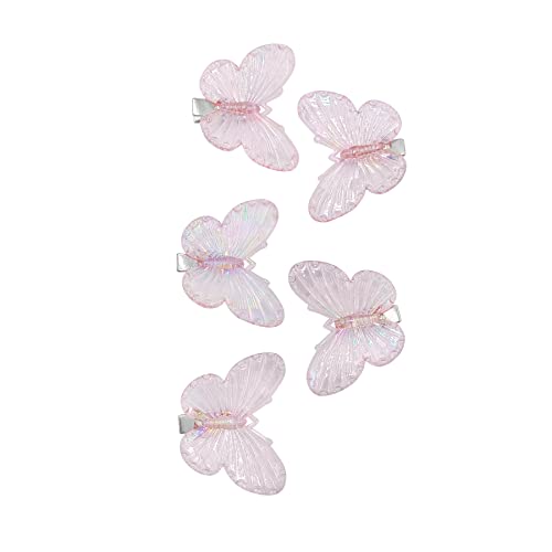 5kom Butterfly Hair Clip za žene djevojke male ukosnice Butterfly Barrettes Duckbill Clip Hair Accessories Transparent Pink