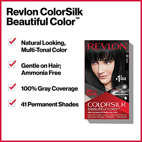 Trajna boja kose Revlon, trajna boja za kosu, Colorsilk sa sijedom pokrivenošću, bez amonijaka, keratinom i aminokiselinama,