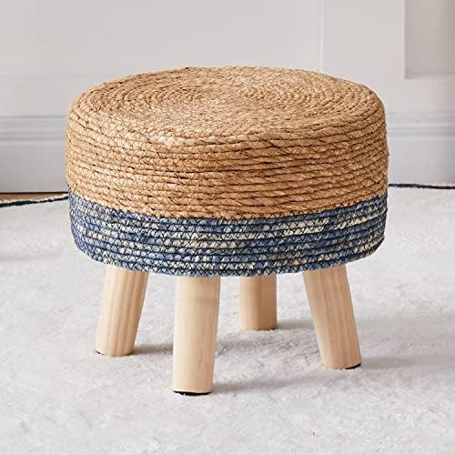 Cpintltr stolica za stopala prirodna morska trava ručni tkani Pufovi okrugli otoman za kauč stol meka Stepenasta stolica podstavljeni