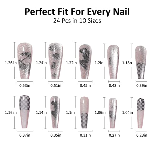 Pink Press On Nails Long Coffin Press On Nails 24 Kom Nude Pink Black Coffin Press On Nails Shimmer Long Stick On Nails