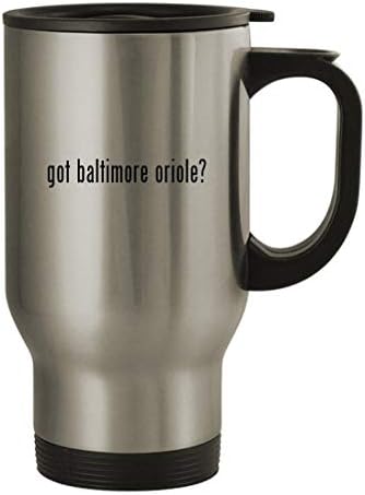 Knick kracke pokloni dobio je Baltimore Oriole? - 14oz nehrđajući čelik Putna krigla za kafu, srebro