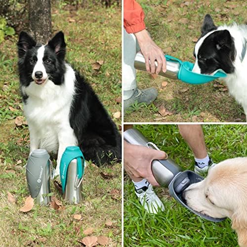 LumoLeaf prenosiva boca za vodu za pse 27 OZ, dozator za flašu vode za kućne ljubimce od nerđajućeg čelika za šetnju, planinarenje