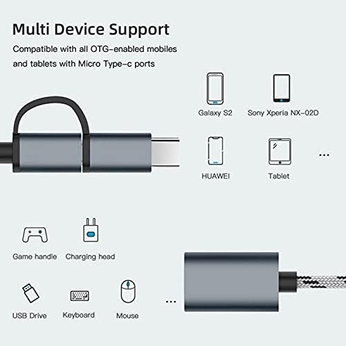 Jahh USB čvorište 2 u 1 USB 3.0 OTG adapter kabl Tip-C Micro USB do USB 3.0 Linija za punjenje interfejsa za pretvarač mobilnog telefona