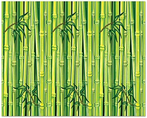 Beistle Bamboo Zidna pozadina, 4 'x 30' - foto pozadina, jednostavan za pričvršćivanje zidnih obloga, dekor zabave u džungli, Luau party ukrasi, ukrasi tropskih stranaka, fotografskih pozadina
