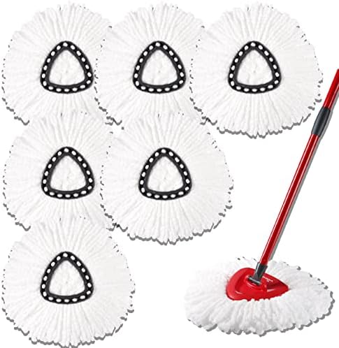 6 paket Mop Replacement Head-CRTHL mop Replacement Heads kompatibilan sa Spin Mop, Microfiber Spin Mop Refills, Easy Cleaning Spin