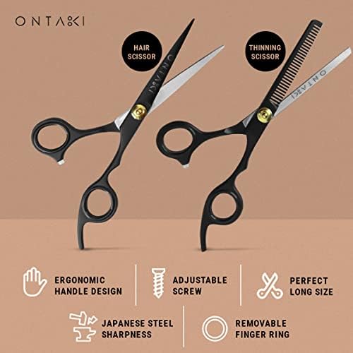 ONTAKI 5.5 Profesionalne japanske brade i brkove i brkove i japanske čelične 7 kosu za rezanje kose Kit
