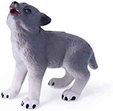 Uandme 4kom figurice za igračke za Vukove Set figure životinja Arktičkog Vuka bijeli Vuk porodična torta Topper igračka poklon za